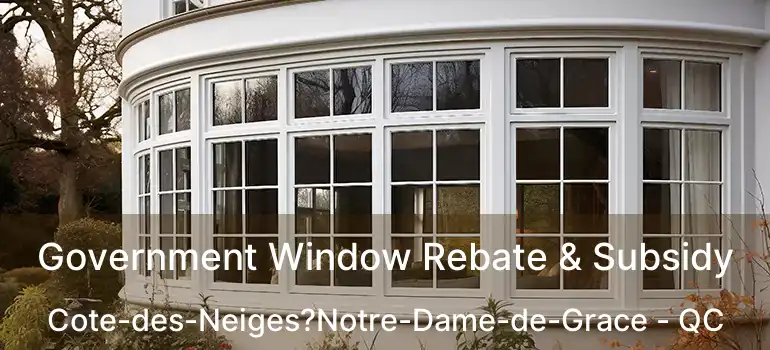Government Window Rebate & Subsidy Cote-des-Neiges?Notre-Dame-de-Grace - QC